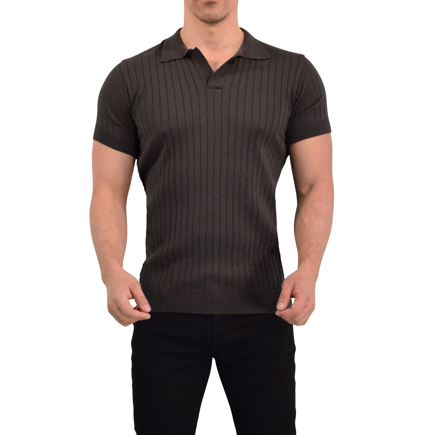 Hollywood Knitted Polo Steelgray