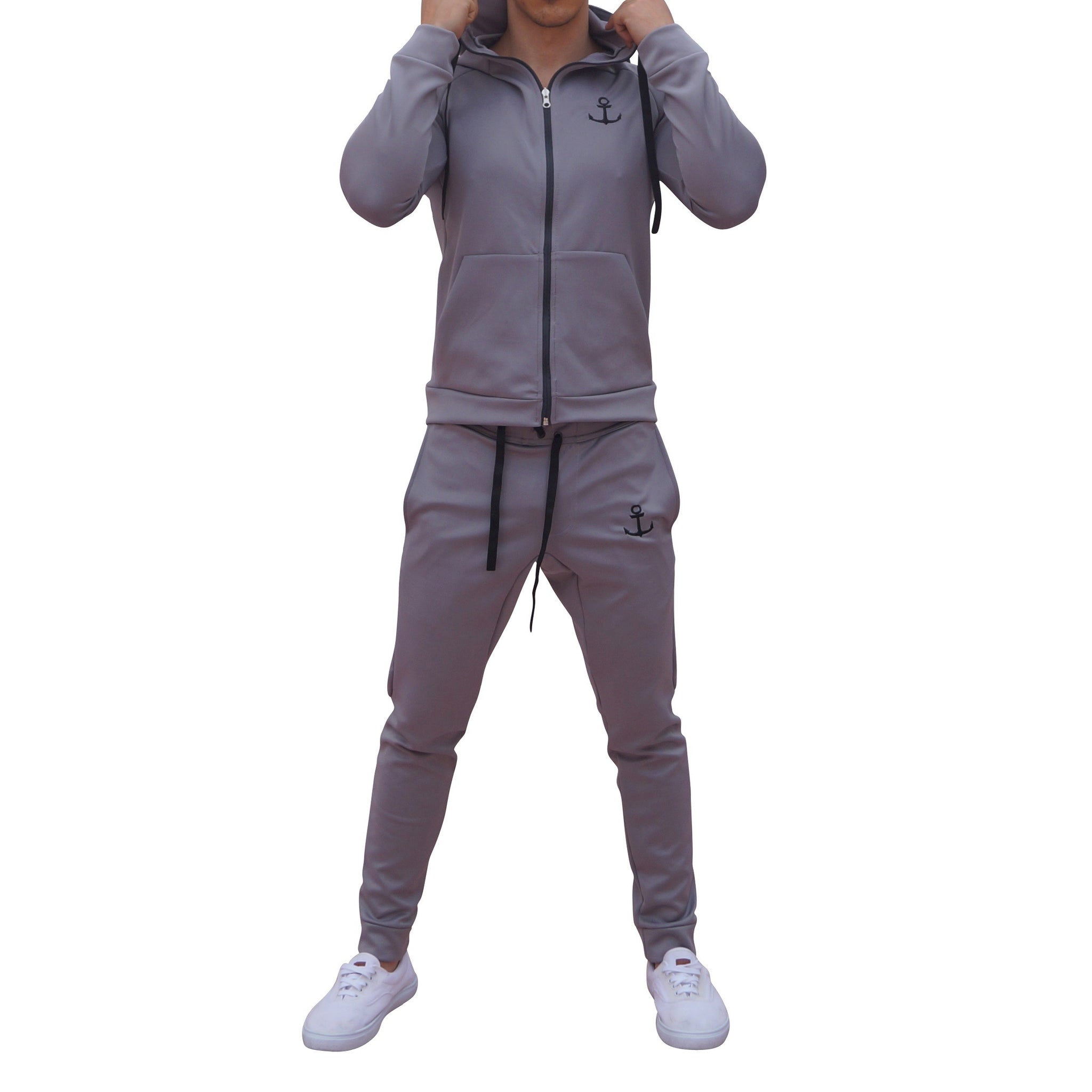 Pants Poly Track Suit Silver Gray