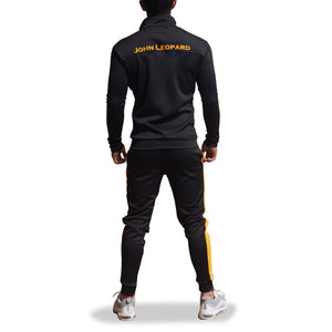 Elite Track Suit Pants Negro Franja Amarilla