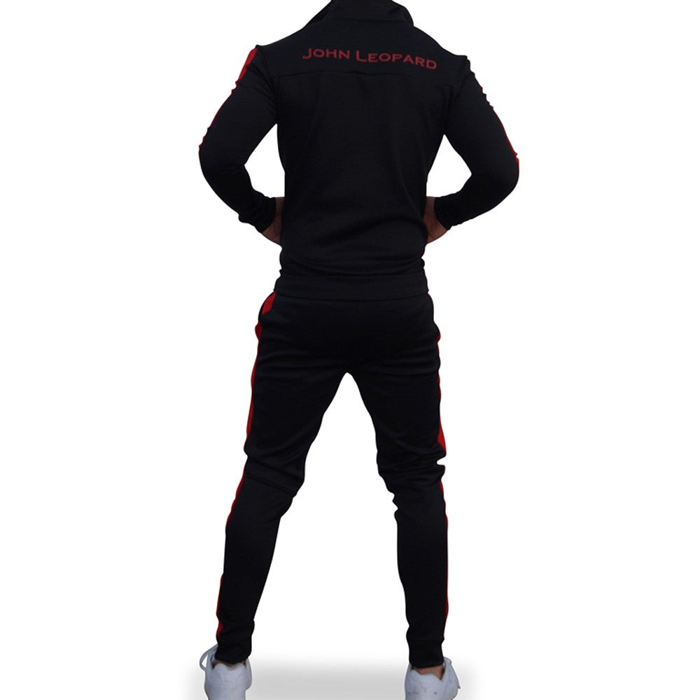 Elite Track Suit Pants Negro Franja Roja