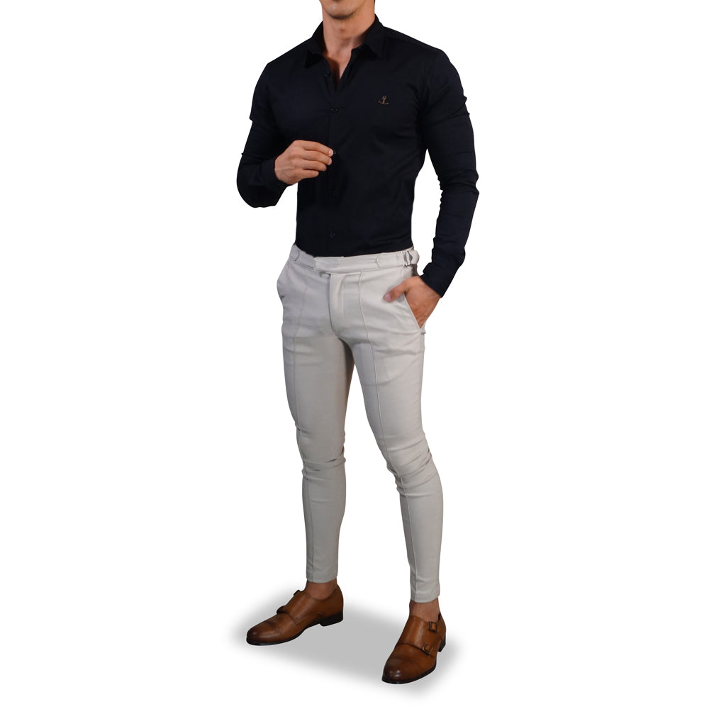 Semi Formal Trouser Beige Super Skinny Slim