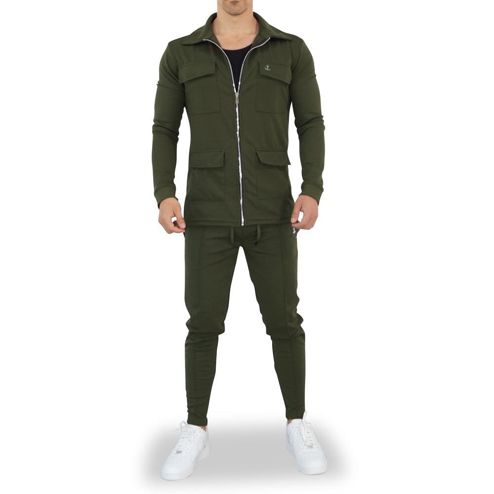 Casual Utility Tracksuit Olive
